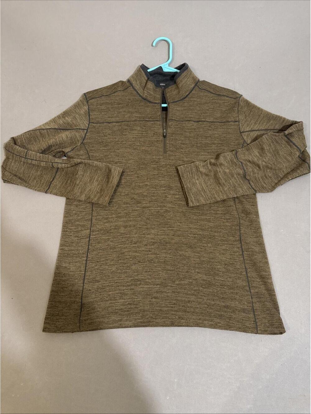 KUHL Ryzer 1/4 Zip Long Sleeve Pullover Shirt Mens Medium Brown Black